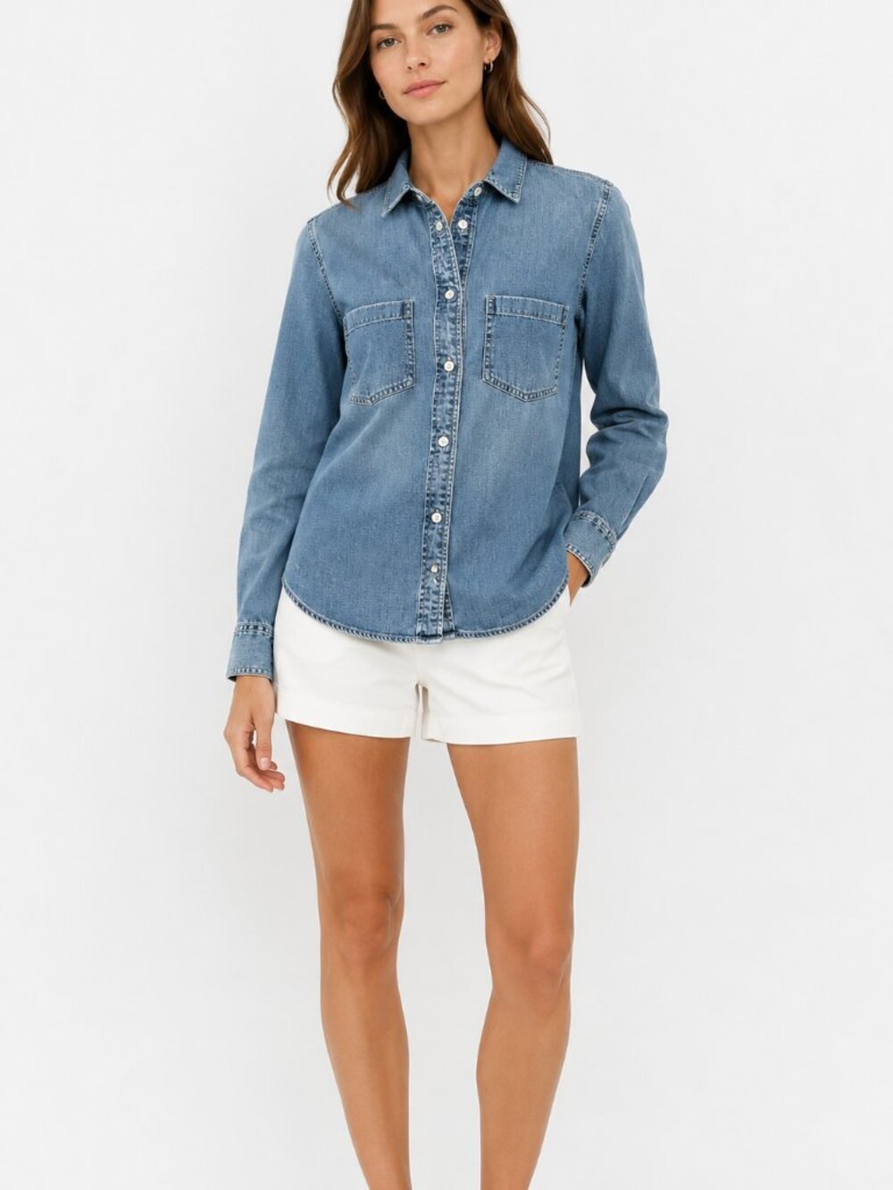 J Crew Jeans cotton denim button down, size 6